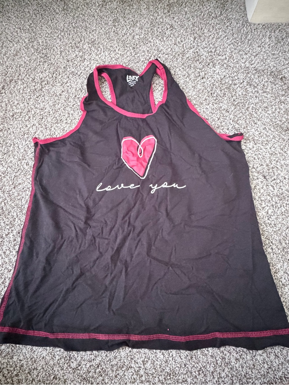 Love You Black & Pink Heart Tank and Shorts Sleep Set - Picture 4 of 5